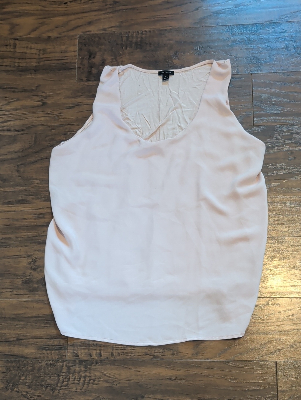 Ann Taylor Blush Pink Silky Tank Top